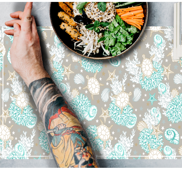 Individuais de mesa originais com superfície em conchas - TenStickers