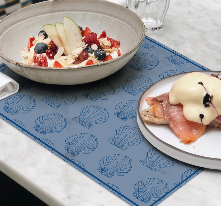 Individuais de mesa originais elegância com padrão de concha - TenStickers