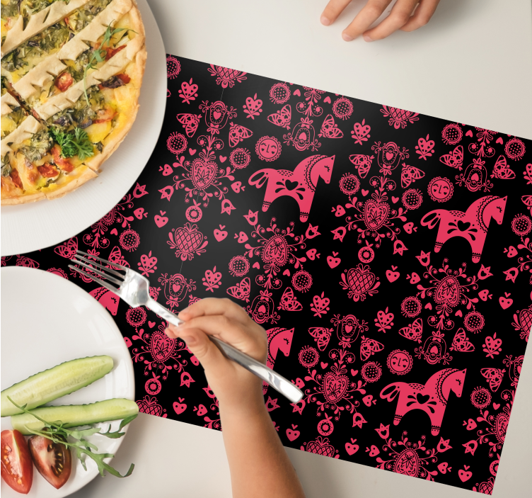 Individuais de mesa originais estampa de cavalos divertidos - TenStickers