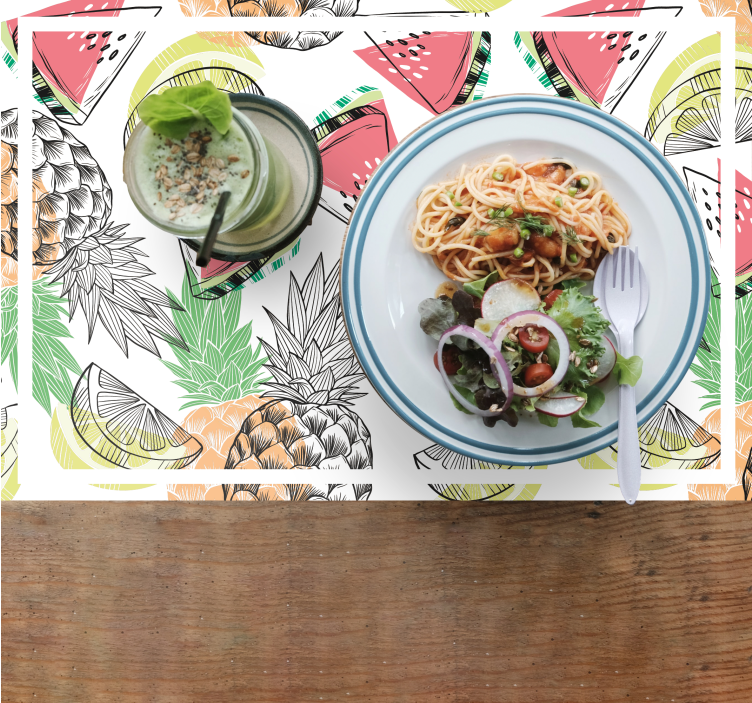 Individuais de mesa originais estampa de frutas tropicais - TenStickers