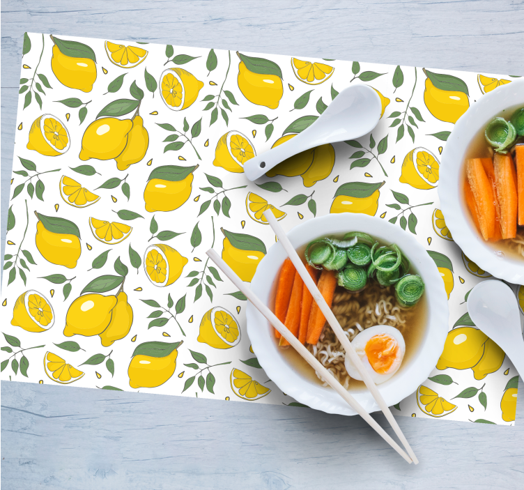 Individuais de mesa originais estampa de limão alegre - TenStickers