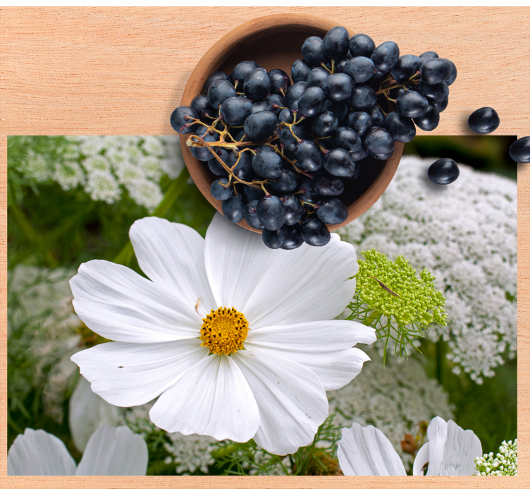 Individuais de mesa originais flor branca elegante - TenStickers