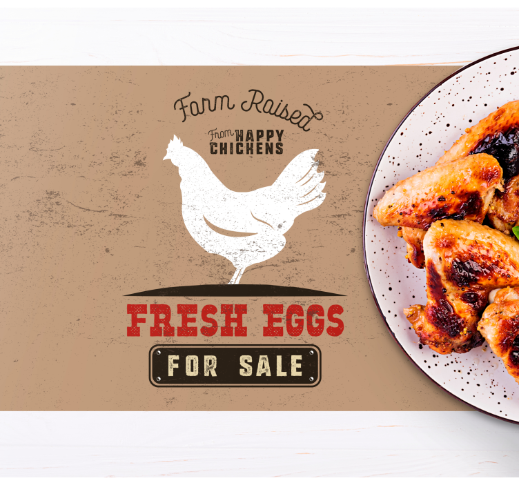 Individuais de mesa originais frango fresco da fazenda - TenStickers