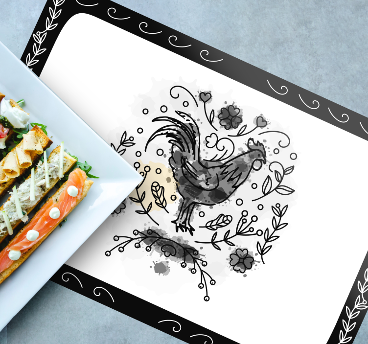 Individuais de mesa modernos ilustração de galo elegante - TenStickers