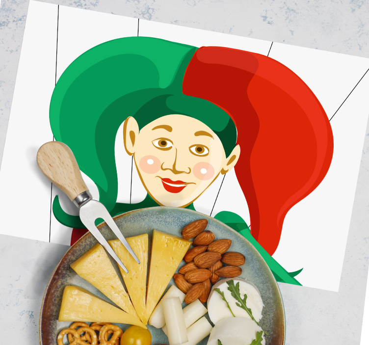 Individuais de mesa originais ilustração de personagem bobo - TenStickers