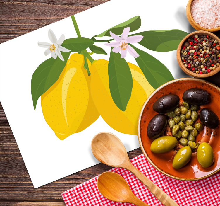 Individuais de mesa originais ilustração de ramos de limão - TenStickers