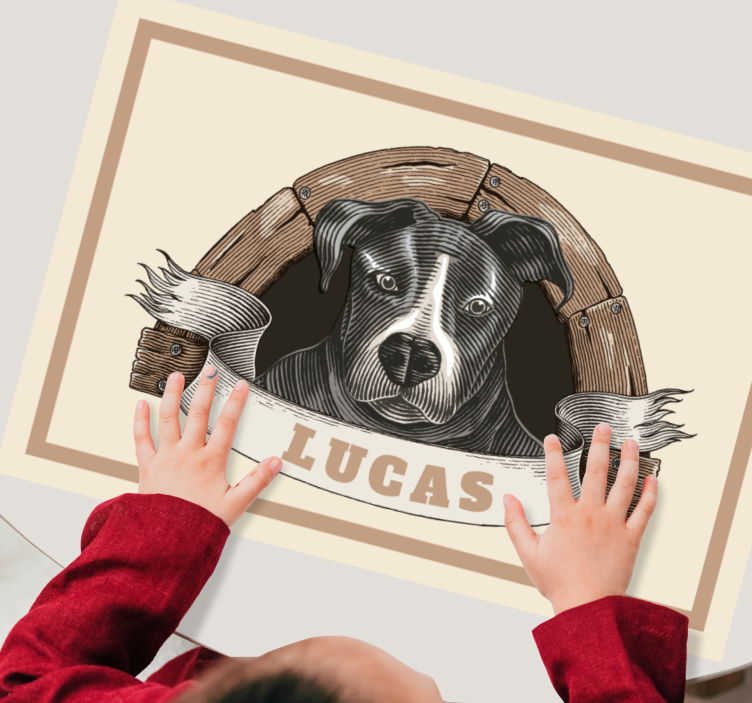 Individuais de mesa originais ilustração de retrato de cão - TenStickers