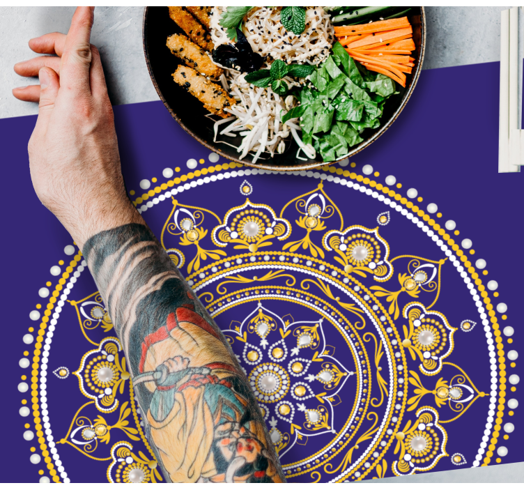 Individuais de mesa originais mandala dourada intricada - TenStickers