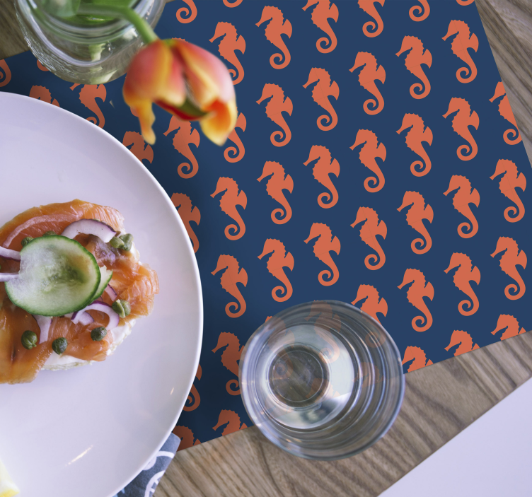 Individuais de mesa originais padrão de cavalo-marinho - TenStickers