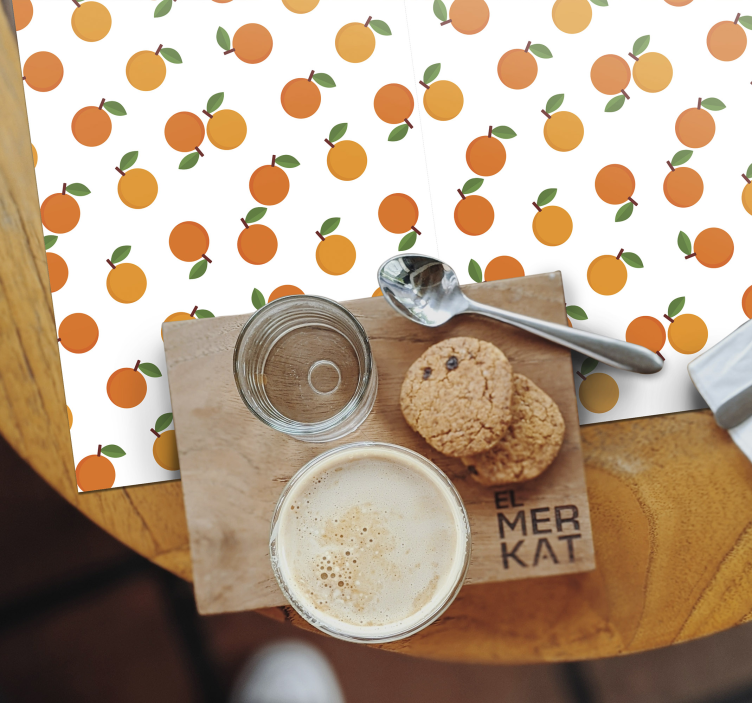 Individuais de mesa originais padrão de frutas laranja - TenStickers