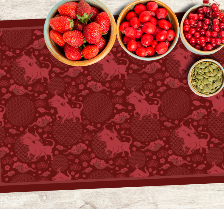 Individuais de mesa originais padrão de touro encantador - TenStickers