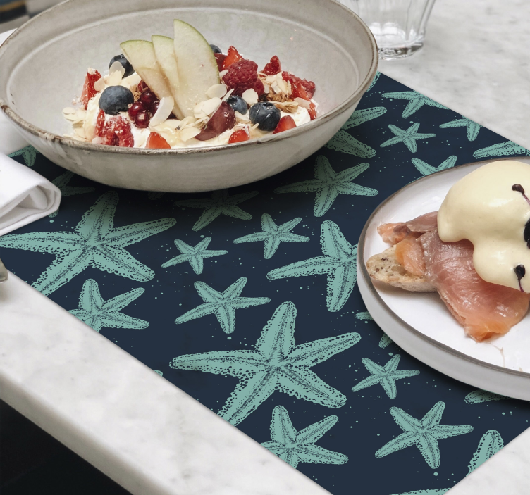 Individuais de mesa originais padrão estrela do mar - TenStickers