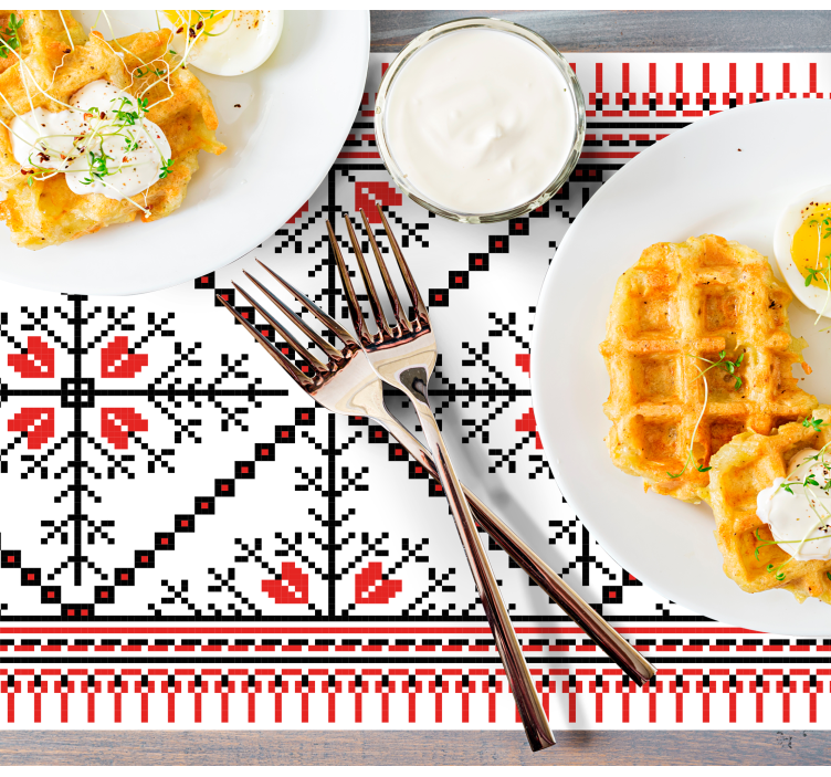 Individuais de mesa originais padrão floral geométrico - TenStickers