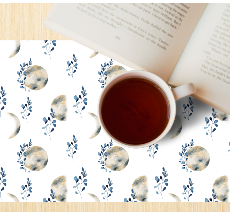Individuais de mesa originais padrões celestiais da lua - TenStickers