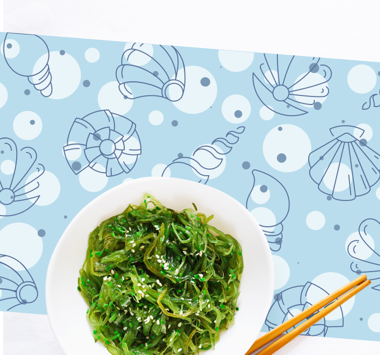 Individuais de mesa originais padrões de conchas do oceano - TenStickers