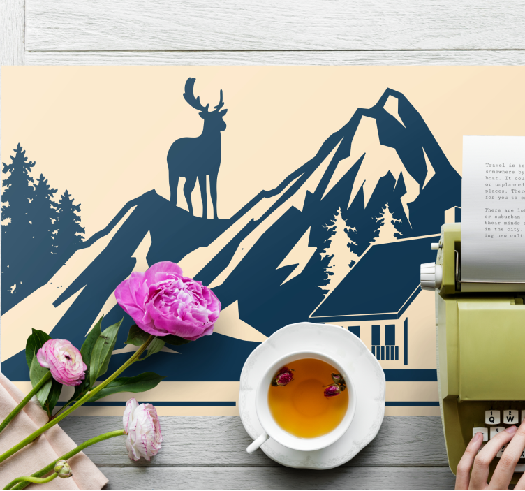 Individuais de mesa originais paisagem de montanha grande - TenStickers