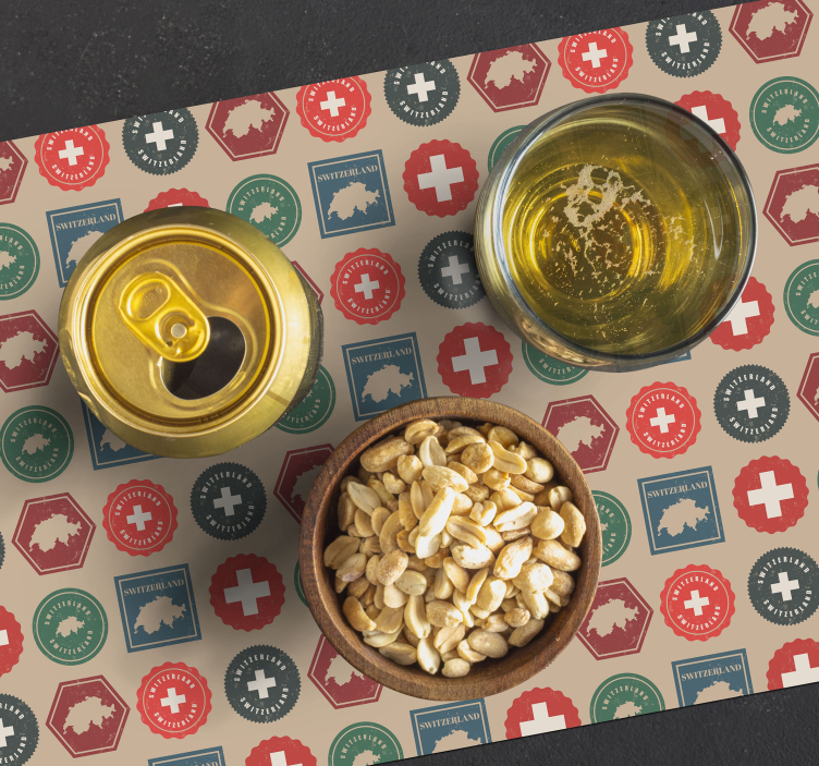Individuais de mesa originais selos da bandeira da suíça - TenStickers