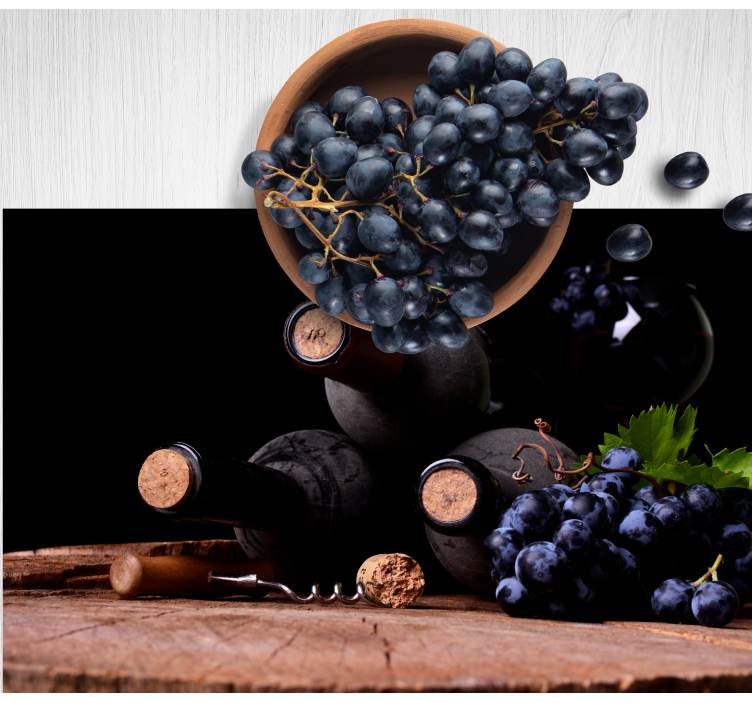 Individuais de mesa originais uvas e garrafas de vinho - TenStickers