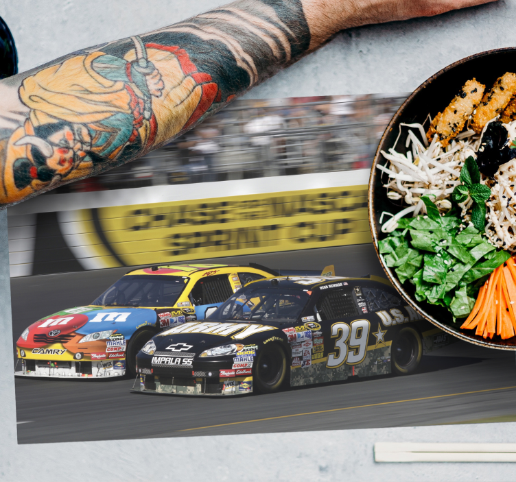 Individuais de mesa para casa ação de carros de corrida - TenStickers