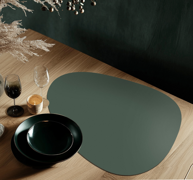 Individuais de mesa em vinil verdes oval irregular - TenStickers