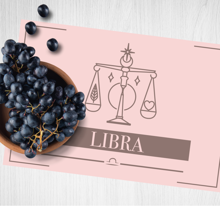 Individual de mesa em vinil Libra zodíaco - TenStickers