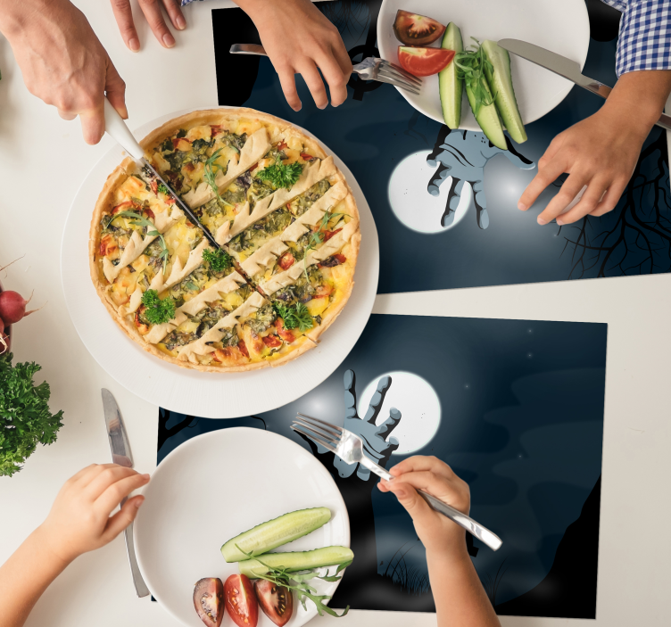 Individual de mesa halloween cena de cemitério assustadora - TenStickers