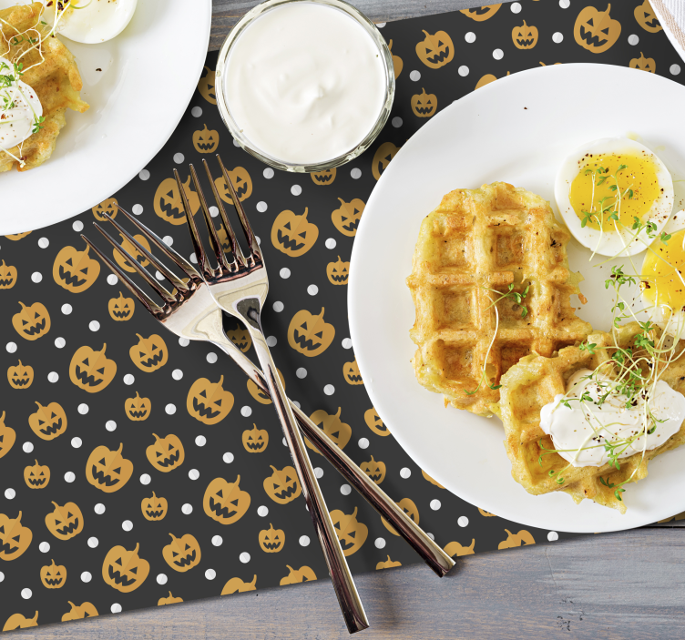 Individual de mesa halloween com estampa de abóbora - TenStickers