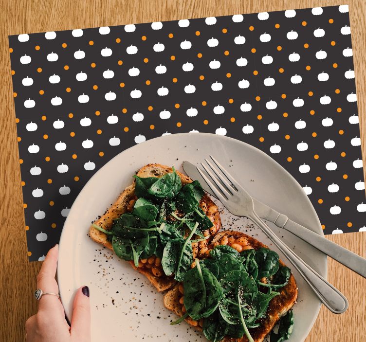 Individual de mesa halloween com superfície de abóbora - TenStickers