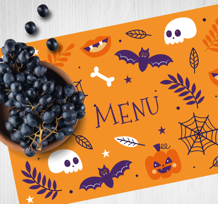 Individual de mesa halloween menu assustador - TenStickers