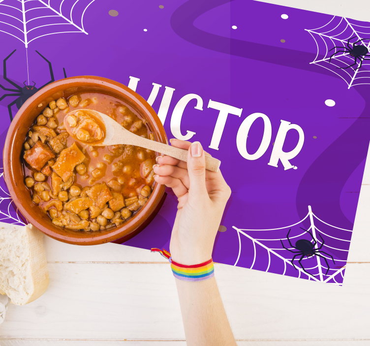 Individual de mesa halloween teias de aranha assustadoras - TenStickers