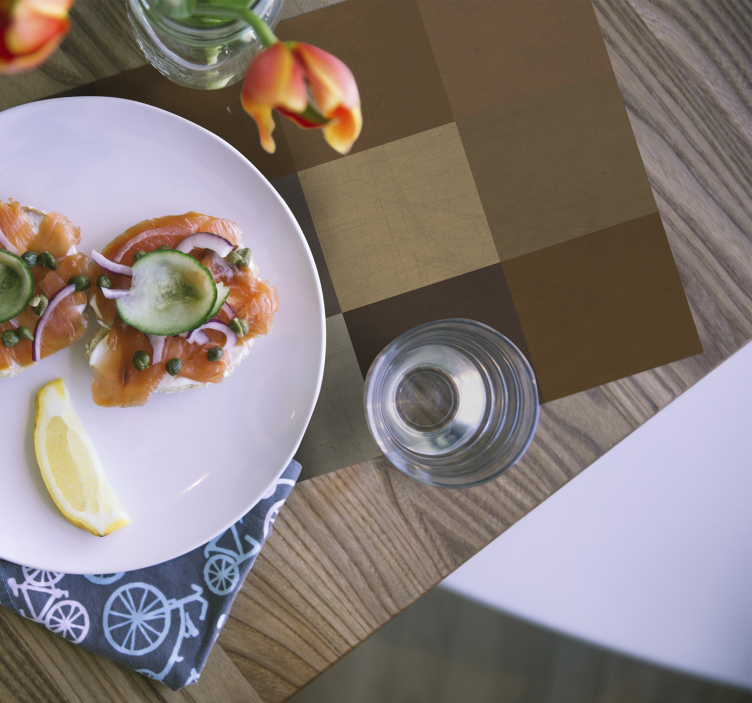 Quadrados marrons com individuais de mesa elegantes - TenStickers