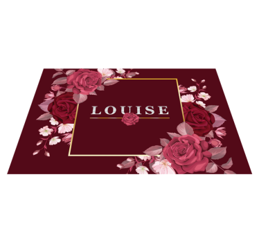 Individuais de mesa com nome personalizável Rosas - TenStickers