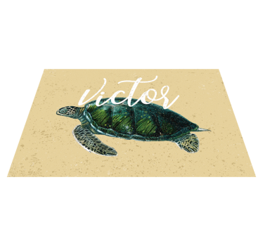 Individuais de mesa de animais Tartaruga marinha com nome - TenStickers