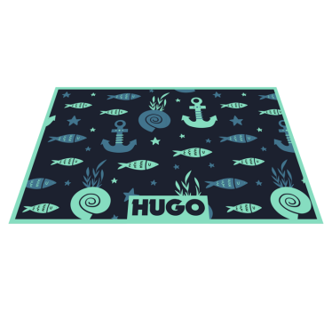 Individuais de mesa de peixes Peixe e âncora no mar - TenStickers