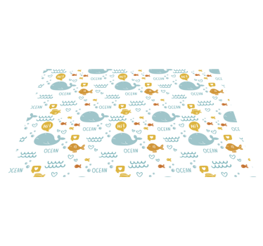 Individuais de mesa de peixes Oceano colorido e feliz - TenStickers
