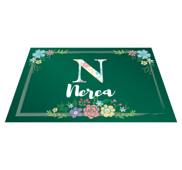 Verde com flores personalizáveis individuais de mesa de vinil - TenStickers