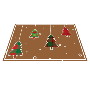 árvores de natal fundo marrom individuais de mesa de natal - TenStickers
