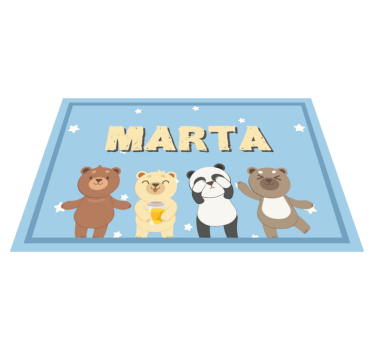 Crianças adoráveis urso personalizáveis individuais de mesa de vi - TenStickers