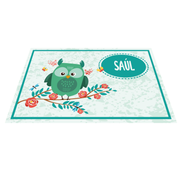 Individuais de mesa infantis Coruja personalizável - TenStickers