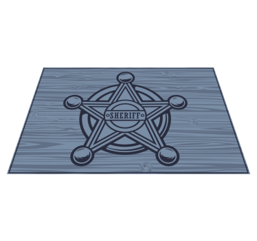 Individuais de mesa com nome emblema de estrela xerife - TenStickers