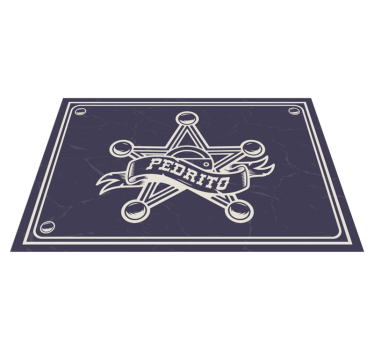 Individuais de mesa em vinil com conchas Xerife com nome - TenStickers