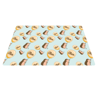 Individuais de mesa infantis ouriço com balões com nome - TenStickers