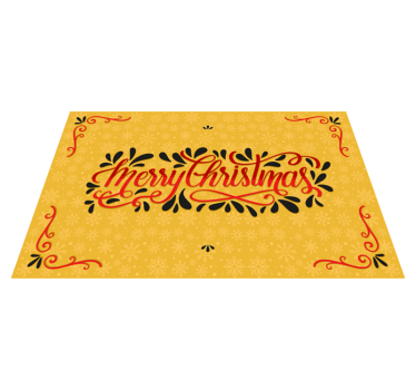 Individuais de mesa em vinil de Natal Floco de neve dourado - TenStickers