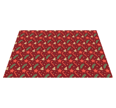 Individuais de mesa em vinil de Natal Padrão de doce vermelho - TenStickers