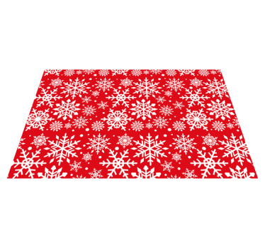 Individuais de mesa em vinil de Natal Flocos de neve vermelhos - TenStickers