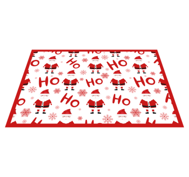 Individuais de mesa em vinil de Natal Papai noel e padrão hohoho - TenStickers