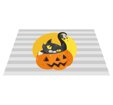 Individuais de mesa em vinil infantis Abóboras e gato preto - TenStickers