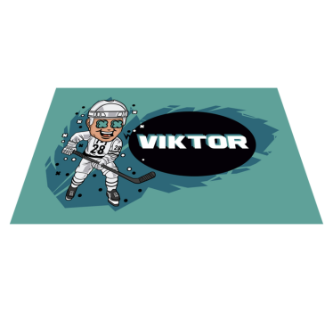 Individuais de mesa infantis jogador de hóquei em cartoon - TenStickers