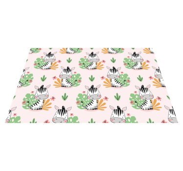 Individuais de mesa infantis com padrão de zebra fofo - TenStickers