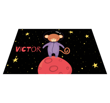 Individuais de mesa infantis aventura do macaco astronauta - TenStickers
